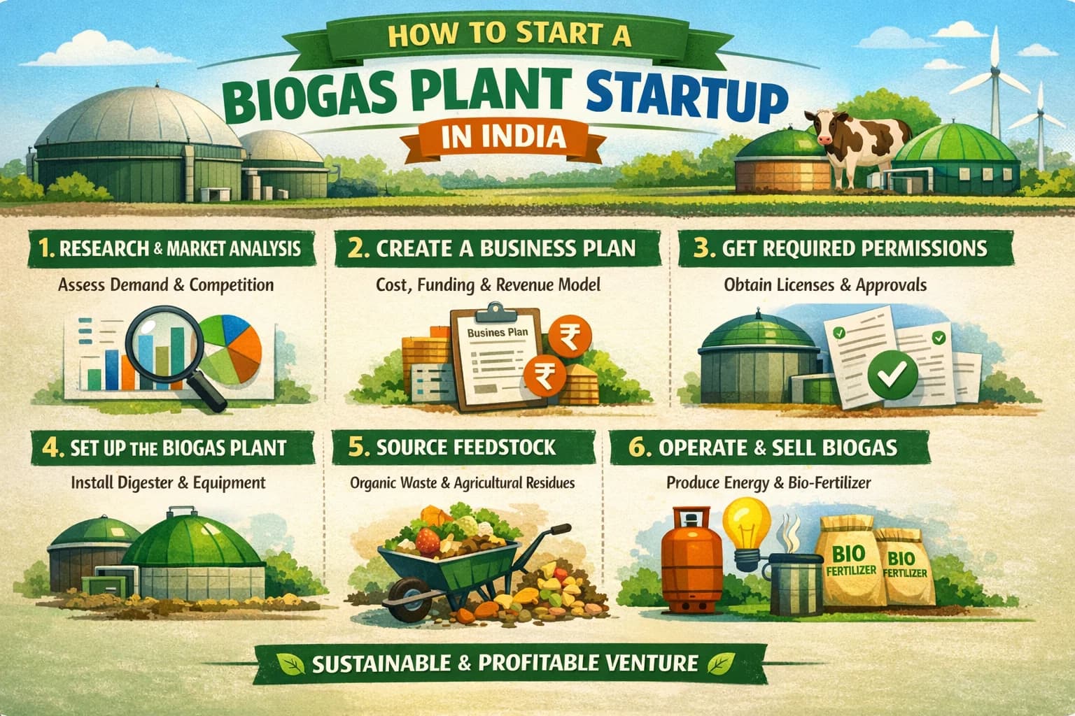 How to Start a Biogas Plant Startup in India: Complete Step-by-Step Guide (2026)