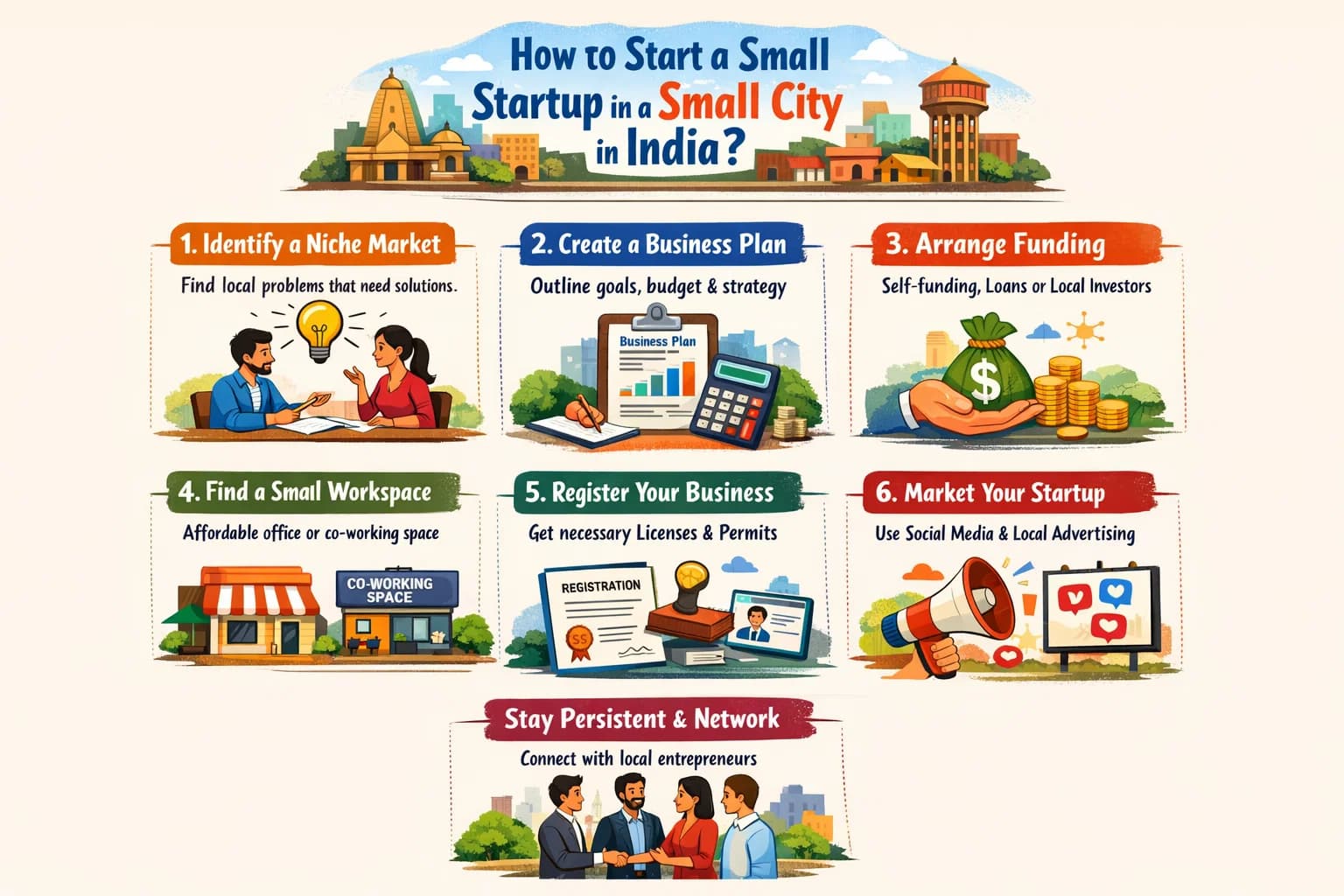 How to Start a Small Startup in a Small City in India? Step-by-Step Guide